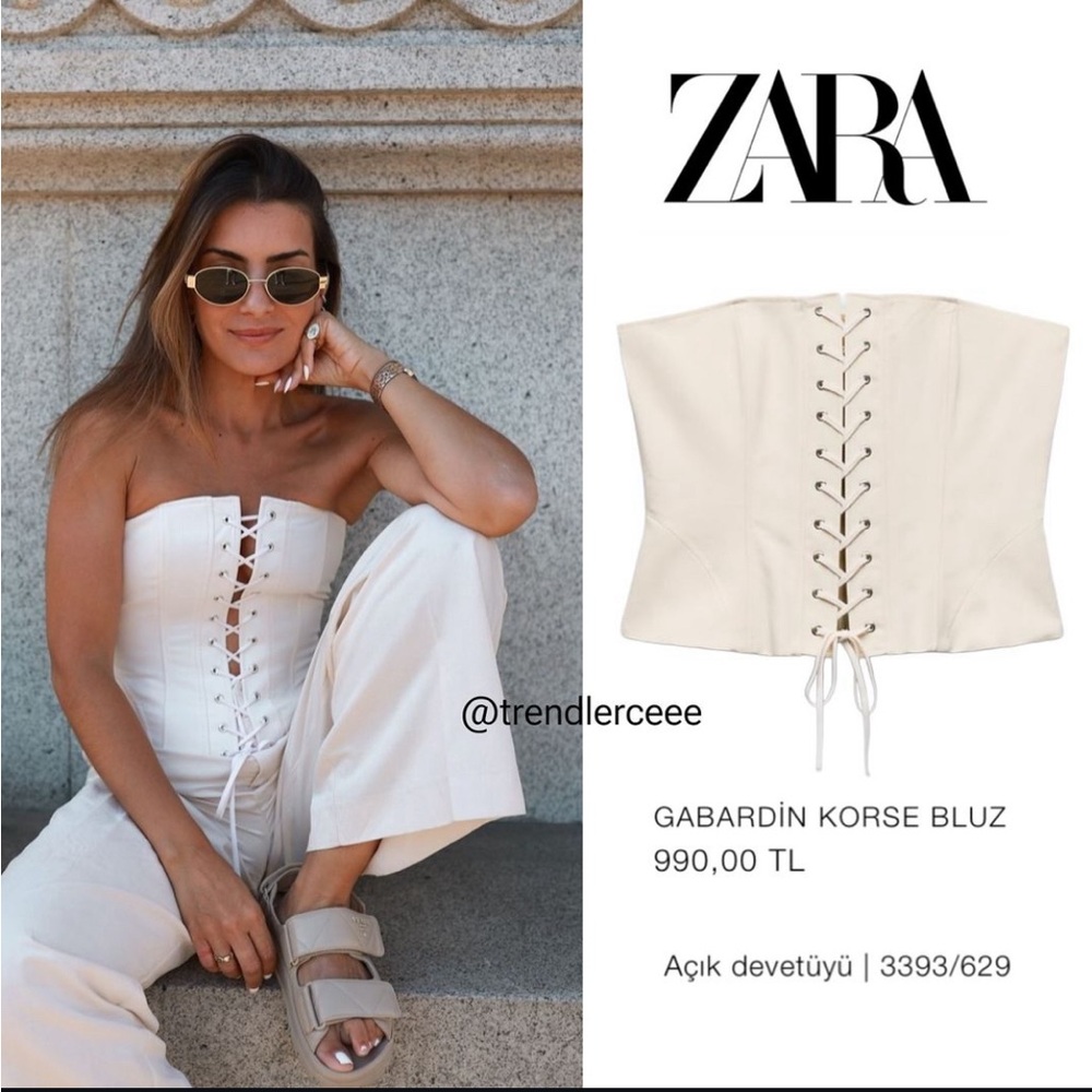 Zara trench gabardine corset top - Picture 9 of 16